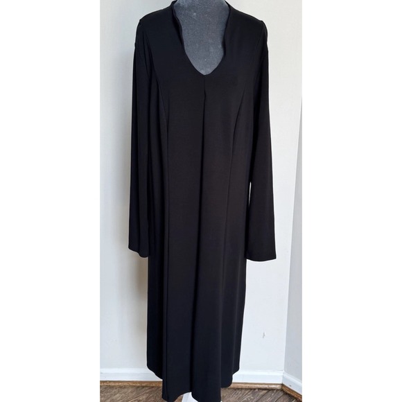 J Jill Wearever Black Jersey Dress 2X Lagenlook Classic Minimalist Modest $119 - Picture 14 of 16
